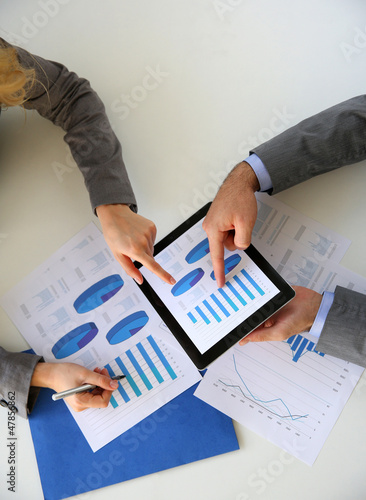 Photo: Business plan presentation on digital tablet Business plan presentation on digital tablet