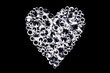 Diamond heart on black background