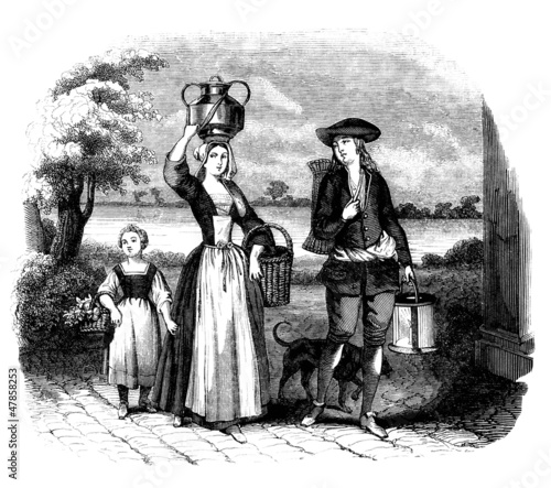 Illustration: Family : Peasants - 17th century Family : Peasants - 17th century