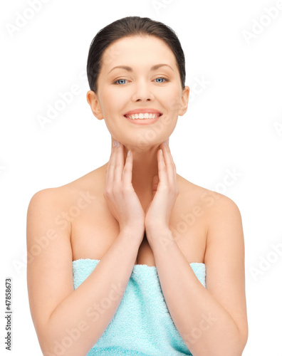 Photo: beautiful woman in towel beautiful woman in towel