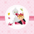 stork and baby girl