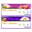 Santa Claus Mascot using a variety of banner designs. Christmas
