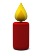 Red candle icon, 3d