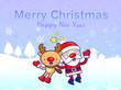 Vector: Decorated Christmas card of Santa Claus and deer. Christmas Card Decorated Christmas card of Santa Claus and deer. Christmas Card