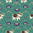 Festive typical indian elephant pattern