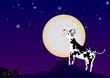 Kuh heult den Vollmond an