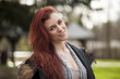 Young Woman with Beautiful Auburn Hair