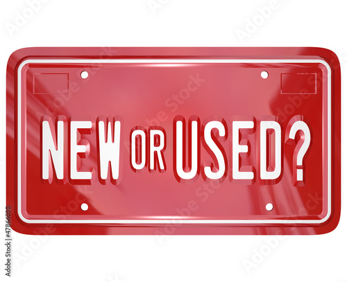Illustration: New or Used License Plate Buy Car Truck New or Used License Plate Buy Car Truck