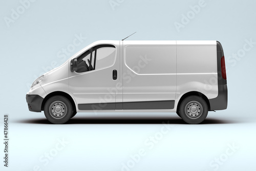 Photo: White commercial van White commercial van