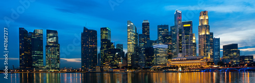 Photo: Singapore skyline at night. Singapore skyline at night.