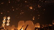 floating lanterns launching in Thailand.