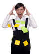 Woman overwhelmed with too many tasks