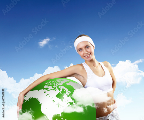 Photo: Sport woman and our planet Sport woman and our planet