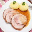 Spanferkelrollbraten, Kartoffelklöße