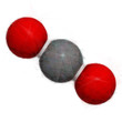 Carbon dioxide (CO2) molecule. Stylized vector image.