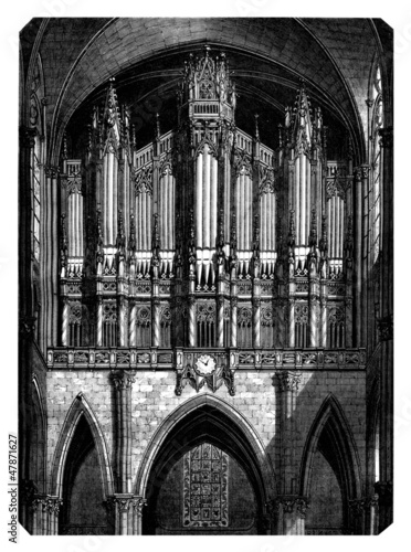 Illustration: Organ - Orgue - Orgel - 19th century Organ - Orgue - Orgel - 19th century