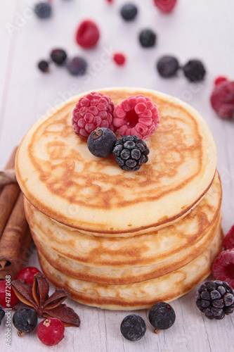 Photo: pancakes with berries fruits pancakes with berries fruits
