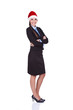 cheerful Santa businesswoman