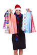 Santa girl with shopping bags