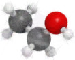 Ethanol (EtOH, ethyl alcohol) molecule. Stylized vector image