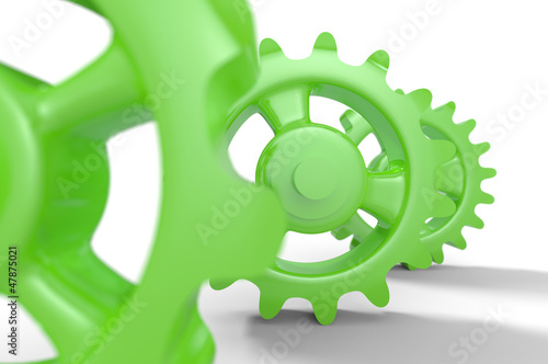 Illustration: Grüne Zahnräder isoliert 3 Grüne Zahnräder isoliert 3