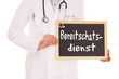 Arzt mit Schild - Bereitschaftsdienst