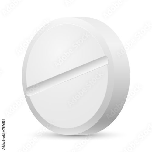 Illustration: Realistic white tablet Realistic white tablet