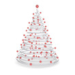 Christmas tree made ??of metal spirals and red balls