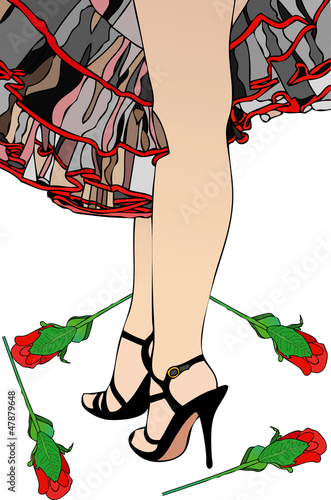 Photo: Flamenco and Red Roses Flamenco and Red Roses