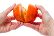 Hands with persimmon