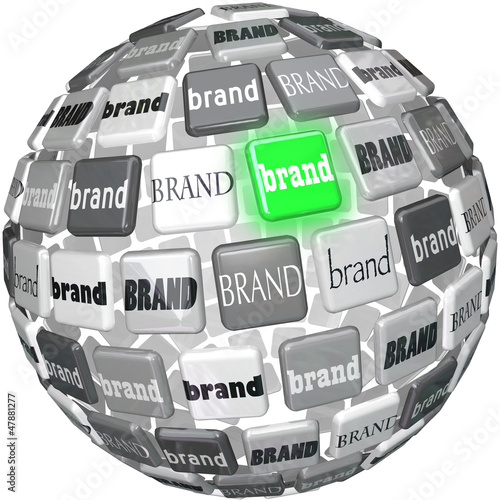 Illustration: Many Brands One Unqiue Best Brand Sphere Top Choice Many Brands One Unqiue Best Brand Sphere Top Choice