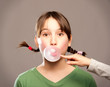 bubble with chewing gum