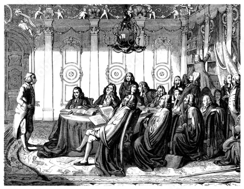 Illustration: Sorbonne 17th century : Student Examination - Examen Sorbonne 17th century : Student Examination - Examen