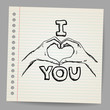 Hand-Drawn Valentine's Day Love You