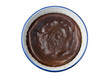 Isolated pie in a bowl, top view