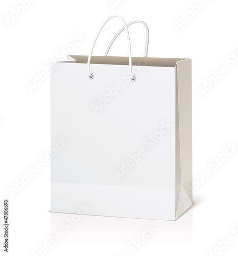 Illustration: Empty shopping bag isolated on white background Empty shopping bag isolated on white background