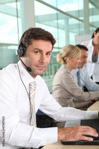 Photo: telesales worker telesales worker