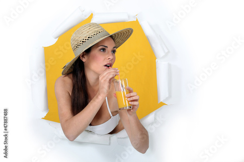 Photo: Woman with orange juice Woman with orange juice