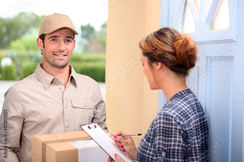 Photo: man delivering pallet man delivering pallet