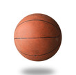Old basketball isolated