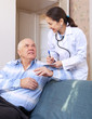 doctor asked male mature patient feels
