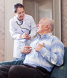  man tells the mature doctor the symptoms