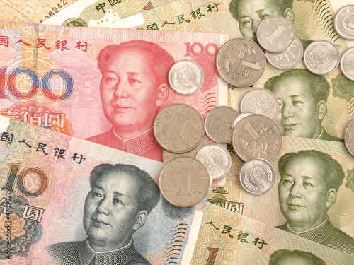 Photo: Chinese Yuan Notes and Coins Chinese Yuan Notes and Coins