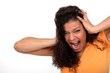 A desperate woman screaming