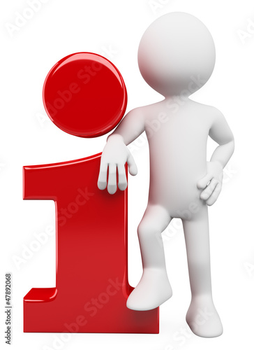 Illustration: 3D white people. Info icon 3D white people. Info icon