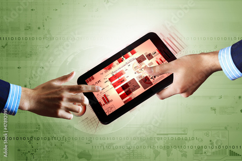 Photo: Modern computer technology in business Modern computer technology in business