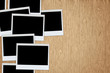 photo frame on wood plank background with clipping path