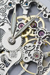 Photo: close view of watch hands and mechanism close view of watch hands and mechanism