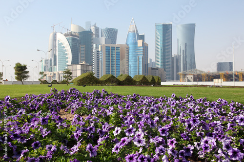 Photo: Flowers in Doha downtown, Qatar, Middle East Flowers in Doha downtown, Qatar, Middle East