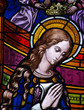 Mary crowned in stained glass